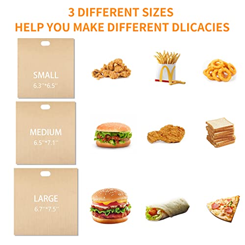 8 Pack Toaster Bags Nonstick Reusable Easy to Clean for Grilled Cheese Sandwiches Toast Bread Snacks (8 Count)