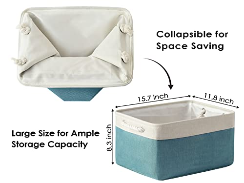 Storage Bins Large 3 Pack 15.7x11.8x8.3 in Fabric Storage Baskets for Organizing Shelves (3 Count)