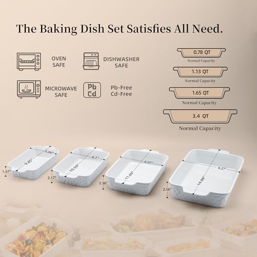 Casserole Dishes for Oven (4 Count)