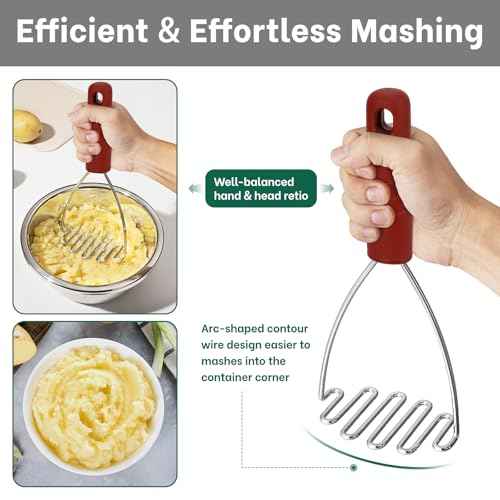 Ergonomic Soft Grip Stainless Steel Potato Masher