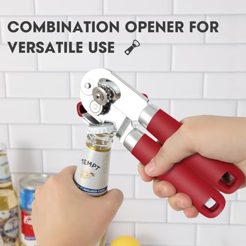 Manual Can Opener Hand Held with Magnet for Home Kitchen