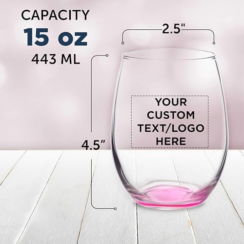 Custom Stemless Wine Glasses in Bulk by ARC Perfection (100 Count)