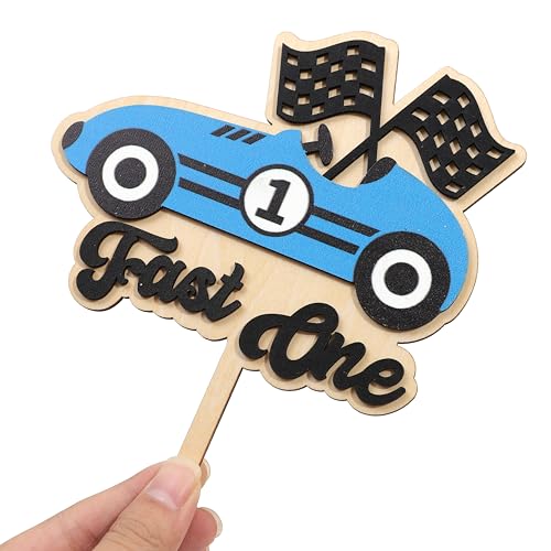 Wooden Fast One Cake Topper