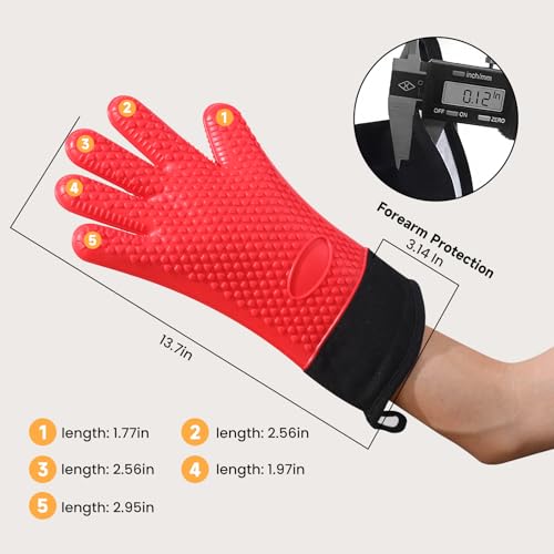 BBQ Gloves Heat Resistant Oven Mitts (2 Count)