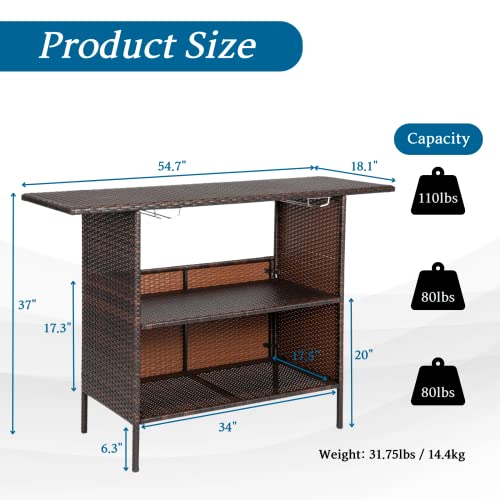 Outdoor Wicker Bar Table