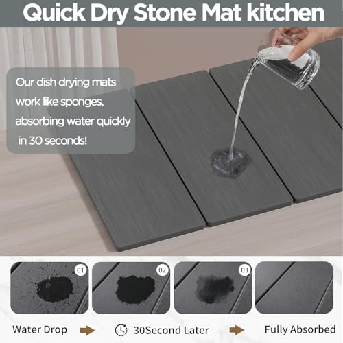 2PCS Stone Drying Mat for Kitchen Counter (2 Count)