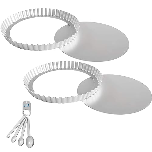 Fat Daddios Anodized Aluminum Fluted Tart Pan (2 Count)