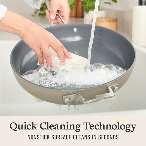 Premier Ceramic Nonstick 12" Frying Pan with Lid