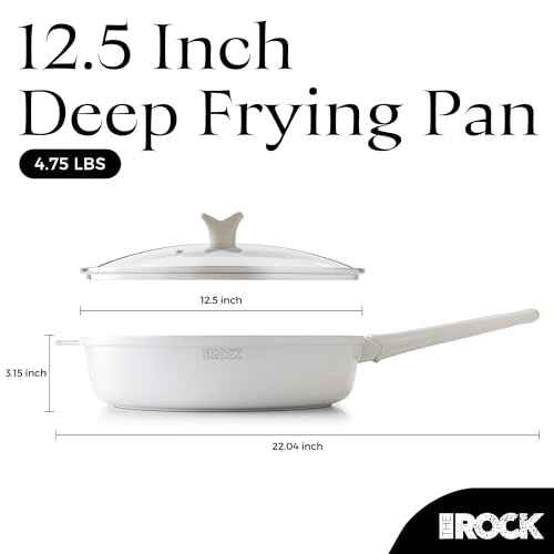 SOHO 12.5 Inch Nonstick Deep Frying Pan Skillet with Glass Lid