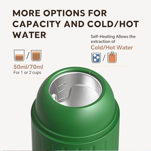 2-in-1 Portable Espresso Maker For Nespresso Pod＆Ground,Green (2.09 Ounce)