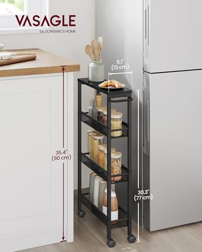 4 Tier Slim Rolling Storage cart with Wheels