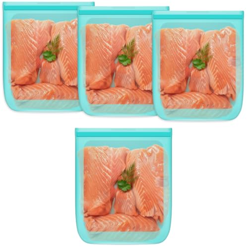 100% Silicone Reusable Gallon Freezer Bags (4 Count)