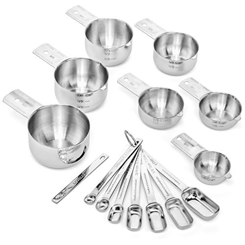 Stainless Steel Measuring Cups and Spoons Set