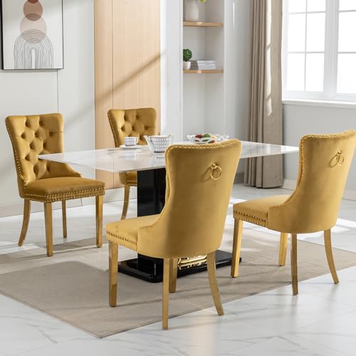 Gold Velvet Dining Chairs Set of 4 (4 Count)