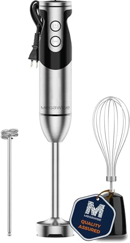 3-in-1 Immersion Hand Blender, 12 Speeds, Titanium Blades, Black