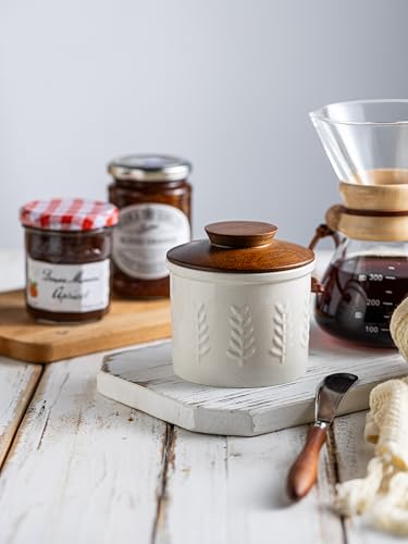 Butter Crock Ceramic Butter Dish with Lid for Countertop