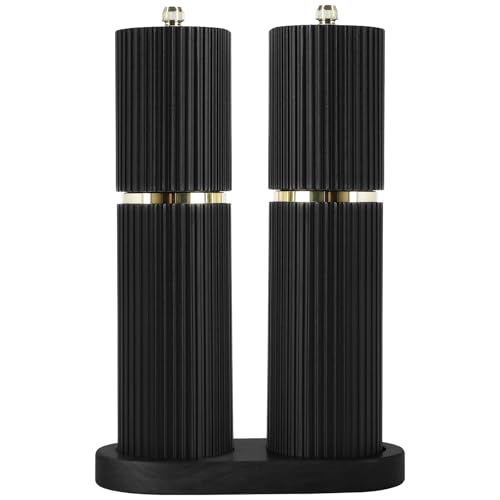 Wooden Salt and Pepper Grinder Set with Gold Accents (2 Count)