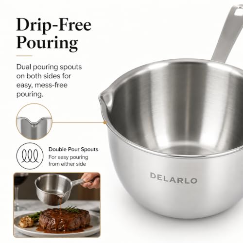 Tri Ply Stainless Steel Small Stainless Steel Pot with Pour Spout