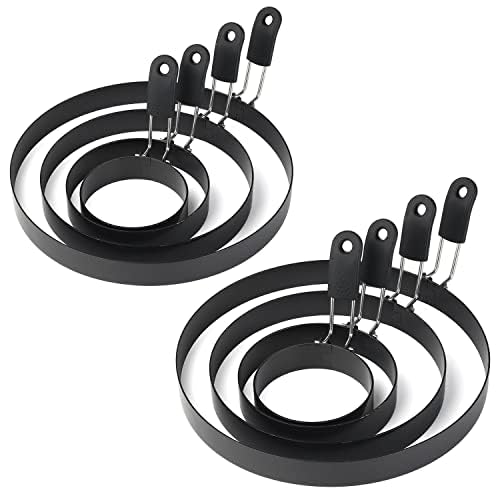 Egg Rings 8 Packs Stainless Steel Pancake Molds And Egg Ring Set Nonstick Round Egg And Omelet Molds for Frying Eggs And Muffins