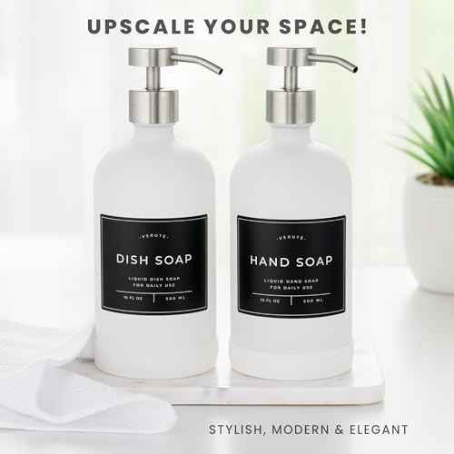 Hand and Dish Soap Dispenser for Kitchen and Bathroom (2 Count)