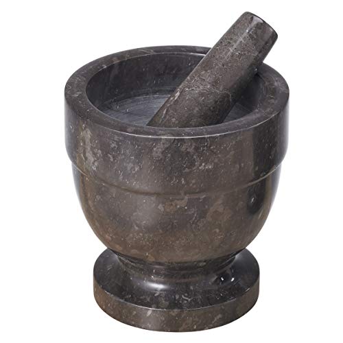 Natural Charcoal Marble Mortar & Pestle