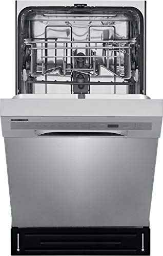 18 in. ADA Compact Front Control Dishwasher in Stainless Steel with Dual Spray Arms