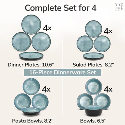 16 Piece Stoneware Dinnerware Set for 4 (16 Count)