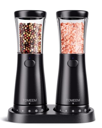 Electric Salt and Pepper Grinder Set with Storage Base (2 Count)