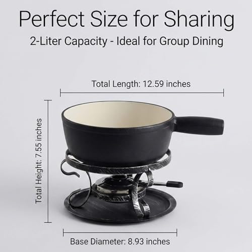 10 Piece Cast Iron Cheese Fondue Pot Set