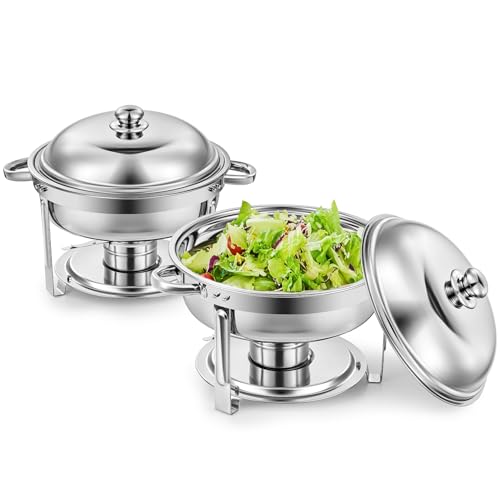 2pcs 5QT Round Chafing Dish Buffet Set
