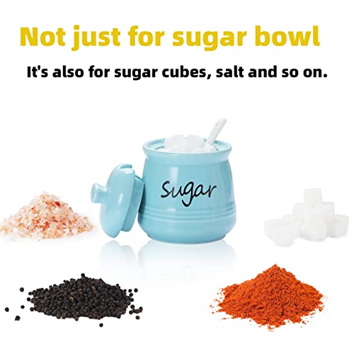 Ceramic Sugar Bowl with Lid and Spoon 12oz