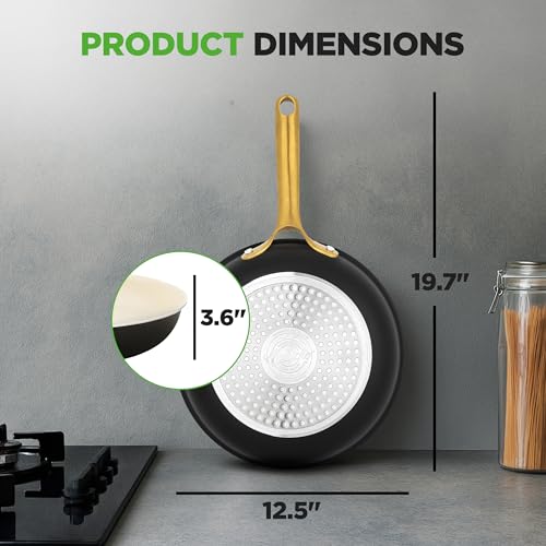 12 Inch Professional Ceramic Frying Pan With Lid