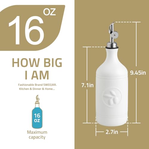 Sweejar 16 Oz Ceramic Olive Oil Dispenser Bottle
