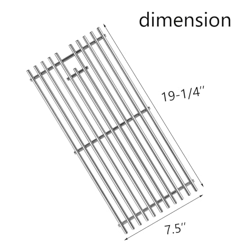 19-1/4" Stainless Steel 5 Cooking Grates Replacement Parts for Bull Angus 40" Grill 57568 57569 57568CE 57568AGA 57569CE Brahma Lion Premium L90000 57569CE 57569CE And Cal Flame Gas Grill 16517