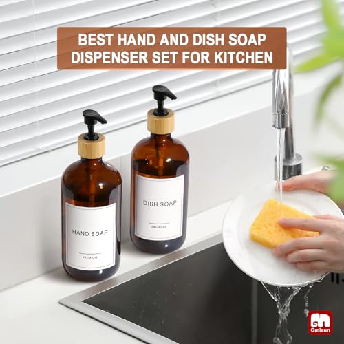 Amber Glass Soap Dispenser (2 Count)