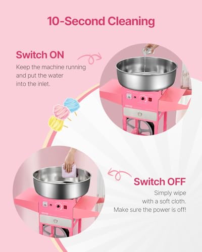 Electric Cotton Candy Machine with Cart