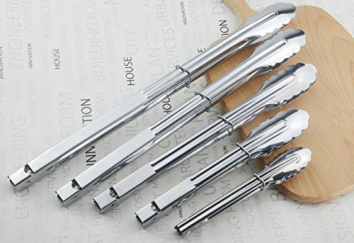 Stainless Steel Serving Tongs Metal Cooking Tongs (3 Count)