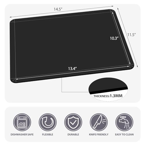 Flexible Plastic Cutting Boards Mats with Lip (3 Count)