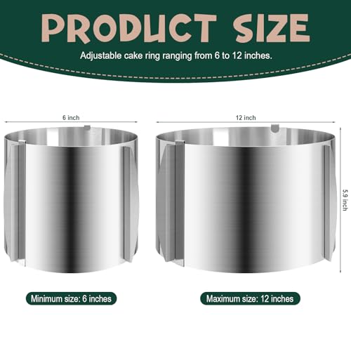 2 Pcs 6 12 Inch Adjustable Cake Mold Ring