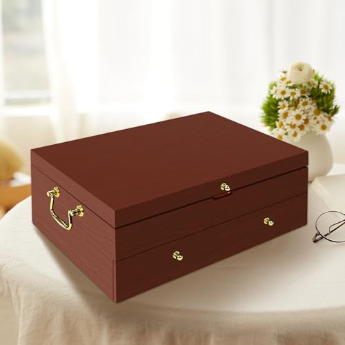 Silverware Storage Box Solid Wood with Lid