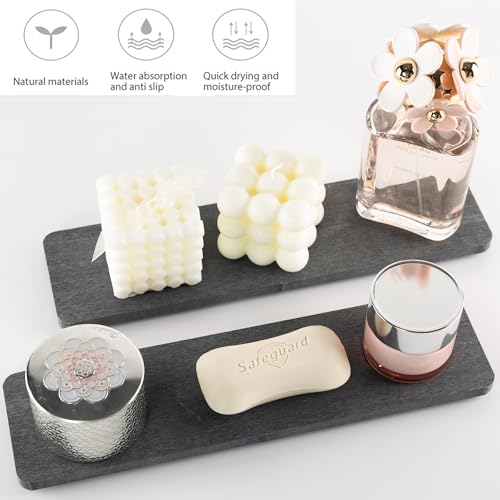 2Pcs Stone Soap Trays Water Absorbing Diatomite Coaster (2 Count)