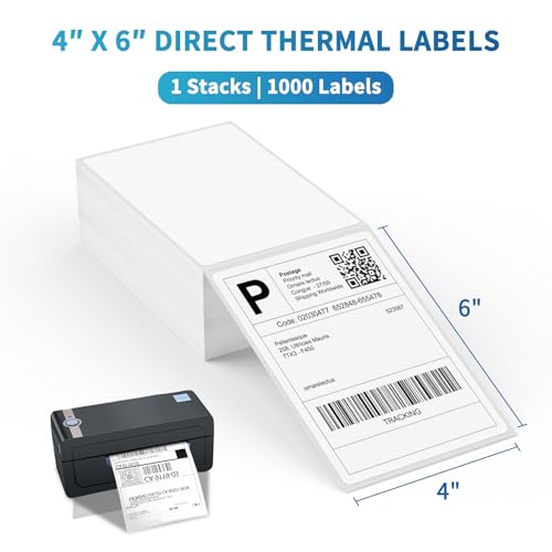 Fanfold 4 x 6 Direct Thermal Labels White Perforated Shipping Labels (1000 Count)