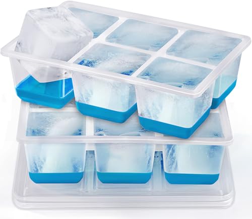 Silicone Ice Trays with Lids for Freezer (4 Count)