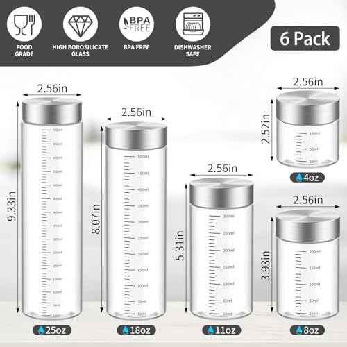 4 Oz Glass Jar with Lid (6 Count)