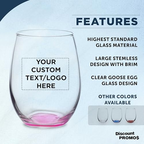 Custom Stemless Wine Glasses in Bulk by ARC Perfection (100 Count)