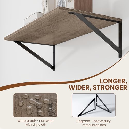 24W x 12D Deep Floating Shelves Set of 2 Grey (2 Count)
