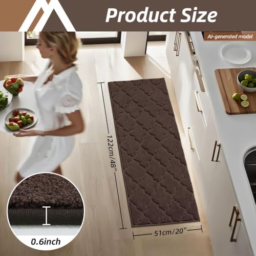 Kitchen Rugs Non Slip Washable 20"x48"