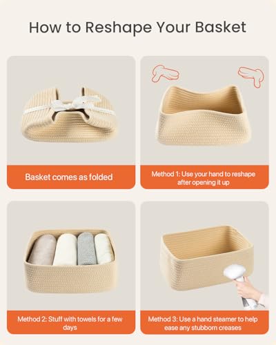 Small Woven Storage Basket for Organizing (3 Count)