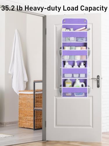 Over the Door Organizer forNursery Closet 35.2lbs Load Purple 4 Tier