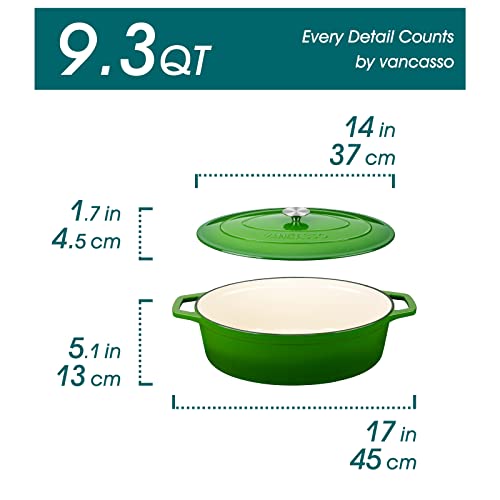 9.3 Qt Oval Enameled Cast Iron Dutch Oven with Lid
